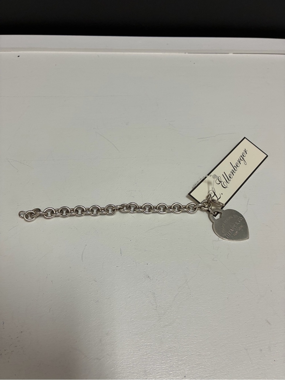 Tiffany & Co. Sterling Silver Heart Tag Charm Bracelet